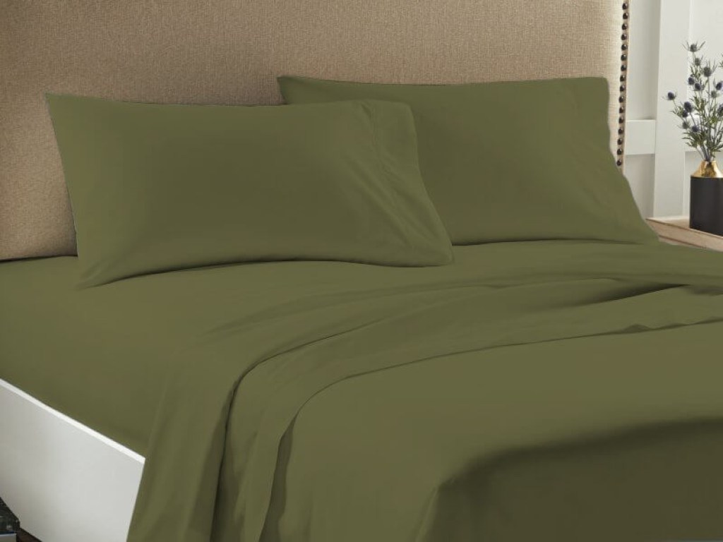 Σετ Σεντόνια Μονά Μονόχρωμα Χακί Economy Γαρύφαλλο | Γαρύφαλλο - Λευκά Είδη